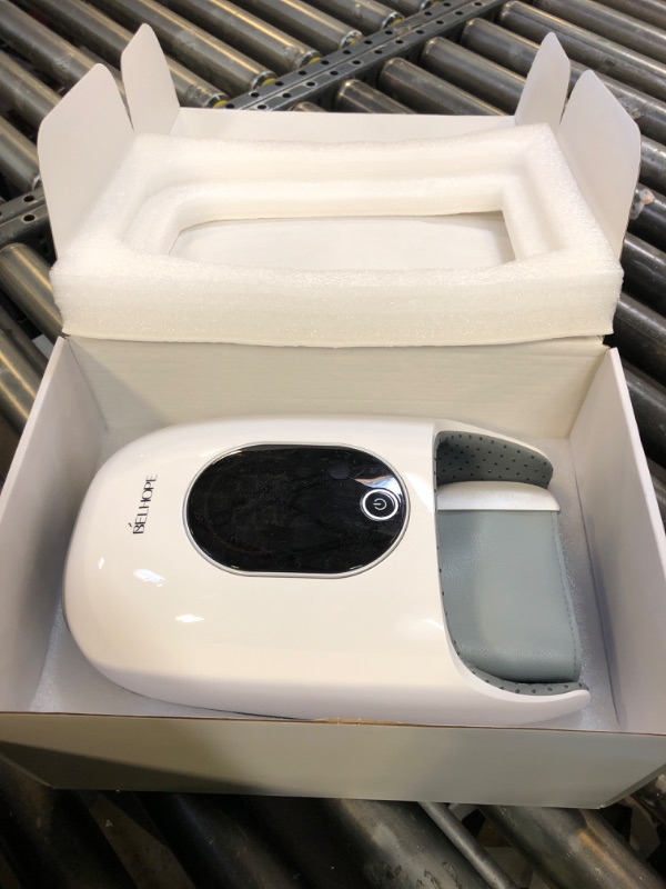 Photo 1 of Hand Massager with 9 Modes and 4 Heating Options for Hot and Cold Therapy Hand and Wrist Massager for Arthritis and Carpal Tunnel Relief, Hand Massager with Heat and Compression, White