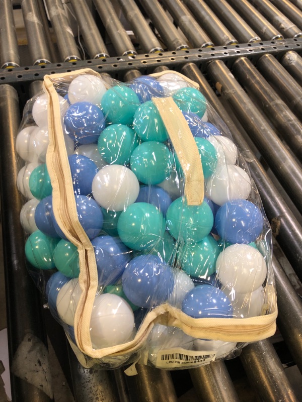 Photo 1 of MoonxHome Ball Pit Balls for Toddlers, BPA Free Crush Proof Plastic Toy Balls for Ball Pit, Children's Pool Water Toys, Ideal Gift for Christmas Balls for Play Tent 2.15" Pack of 100 White&Green&Blue