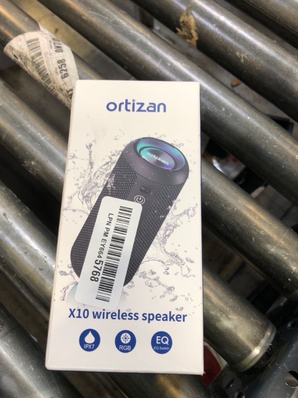Photo 1 of Ortizan Portable Bluetooth Speaker: IPX7 Waterproof, 24W Loud Sound, Deep Bass, Bluetooth 5.3, LED Lights, Wireless Stereo Pairing, 30H Playtime, for Home/Outdoor/Party/Beach, Birthday Gift (Black)