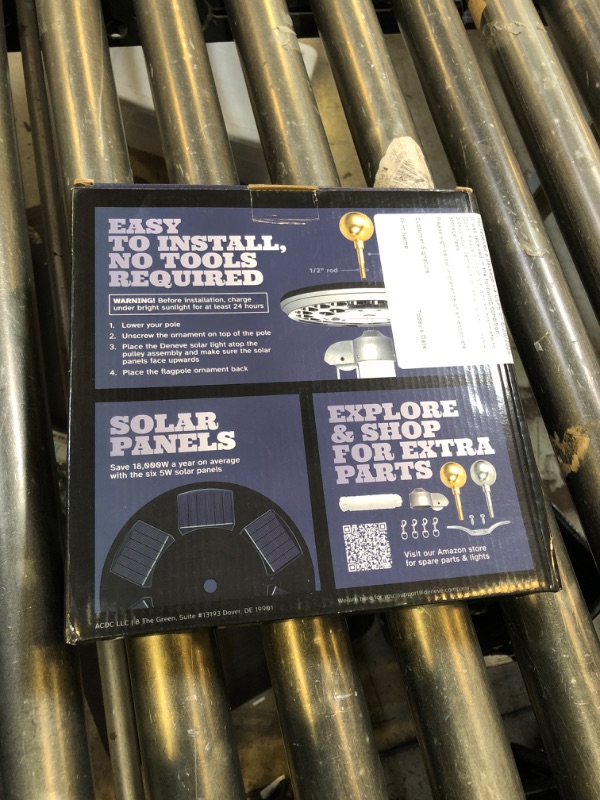Photo 1 of Solar Post Light Accessory – 26 LED Disc Topper, 1300 LM Brightness, Fits Most Outdoor Lamp Posts & Flagpoles, Weatherproof, Easy Installation