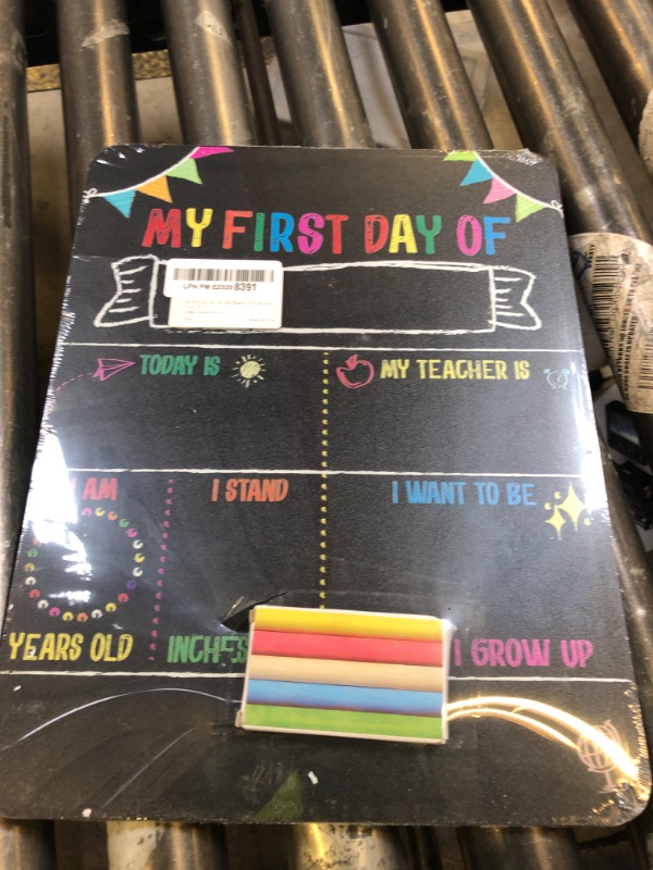 Photo 1 of SUNEE First & Last Day of School Chalkboard Sign (11x14 inches, Double-Sided), My Large Back to School Board, for Kids - Preschool, Kindergarten, 1st Grade Supplies
