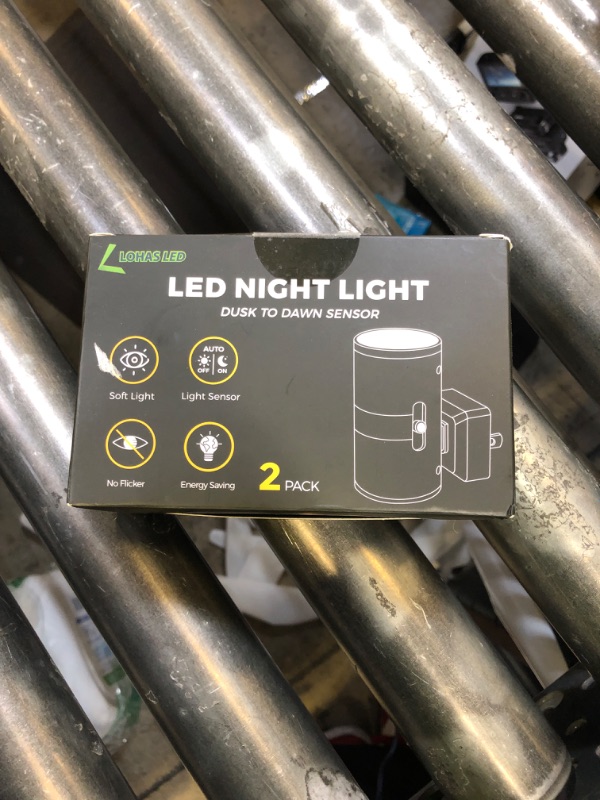 Photo 1 of L LOHAS LED Night Light Plug in, Modern Night Lights Plug into Wall, Dusk to Dawn Sensor, Soft White 3000K, 0-100LM Adjustable Brightness, Dimmable Night Lights for Hallway Bedroom Stairway, 2 Pack