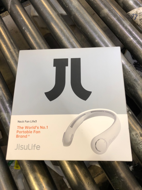 Photo 1 of JISULIFE Portable Neck Fan, Hands-Free Bladeless, 5 Speeds, 4000 mAh Battery Operated Wearable Personal Fan, Twistable, Rechargeable, Gift for Women Men-Grey