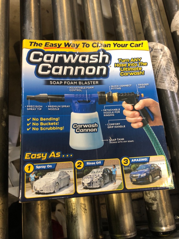 Photo 1 of Ontel Carwash Cannon Foam Blaster Nozzle Gun for Car, Truck, Boat & More - 5 Spray Settings, Just Spray & Rinse, No Residue or Film (Packaging May Vary)