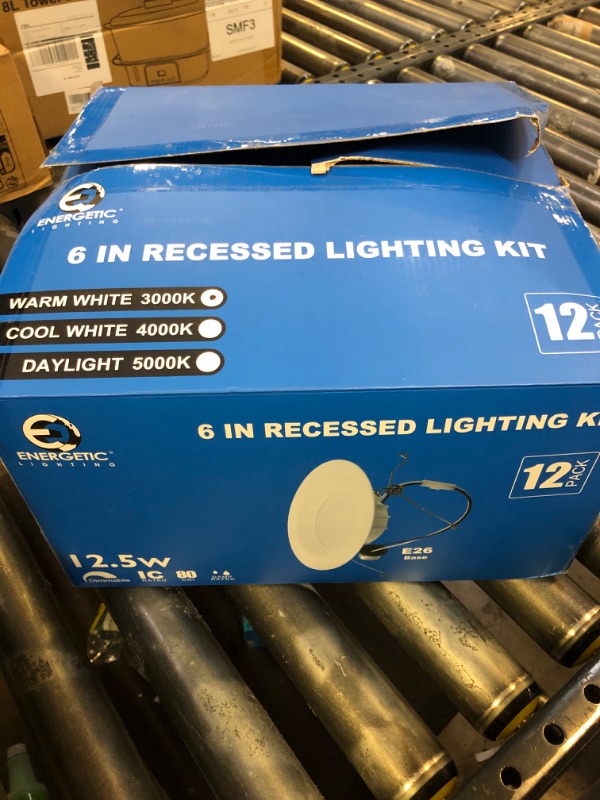 Photo 1 of Energetic LED Recessed Lighting 6 Inch, 12.5W=100W, Warm White 3000K, 950LM, Retrofit Downlight, Dimmable Trim Can Lights, Baffle Trim, Damp Rated, ETL, 12 Pack