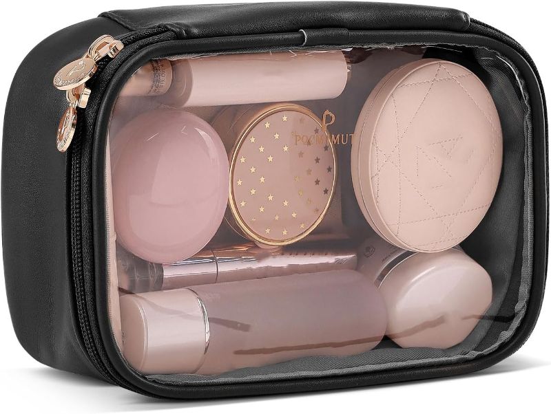 Photo 1 of 4 pack Small Makeup Bag,Clear Make Up Bag Organizer Carry-on Travel Essentials,TSA Approved Toiletry Bag Clear Cosmetic Bags for Women Men,Black