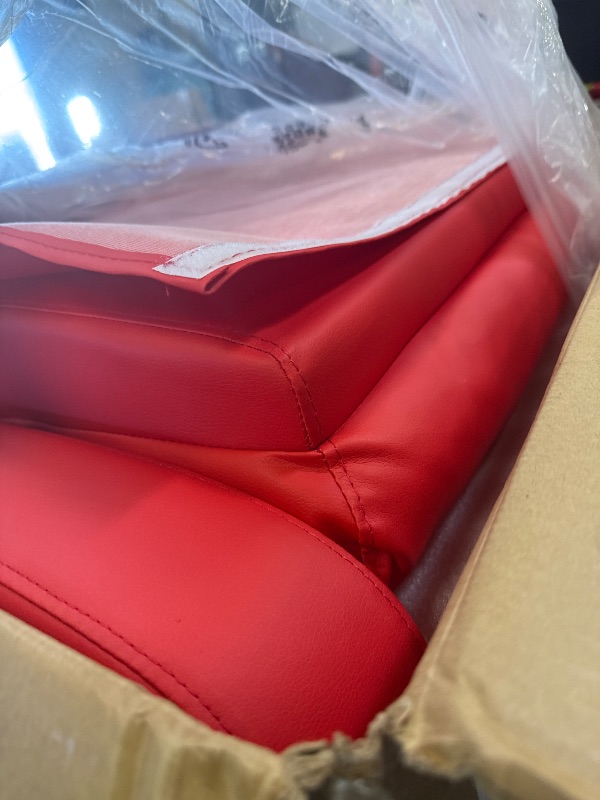 Photo 1 of BestMassage | Recliner Chair | No Massage Function | Pu Red | with Lumbar Support, Adjustable Push Back, Wide Armrests, Footrest & Padded Seat | Easy Assembly | for Living Room, Home Theatre