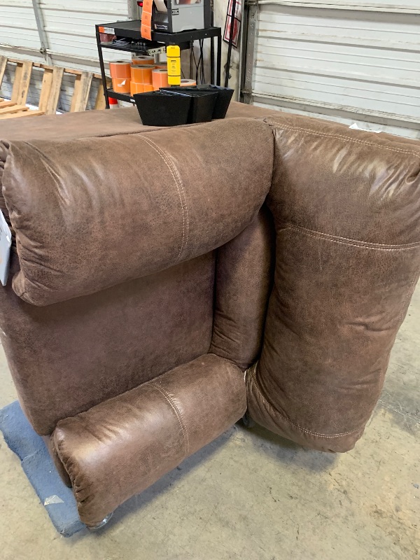 Photo 1 of Signature Design by Ashley Bladen Faux Leather Plush Oversized Chair, Brown