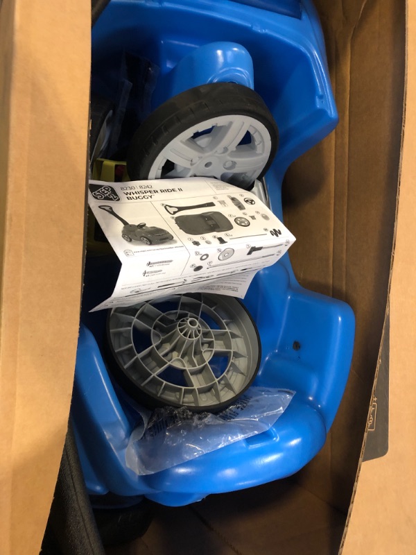 Photo 1 of Step2 Whisper Ride II Buggy Kids Push Car, Ride On Toy, Stroller Substitute, Includes Seat Belt & Horn, Made of Durable Plastic, Max Weight 50 lbs., For Toddlers 1.5-4 Years Old, Blue