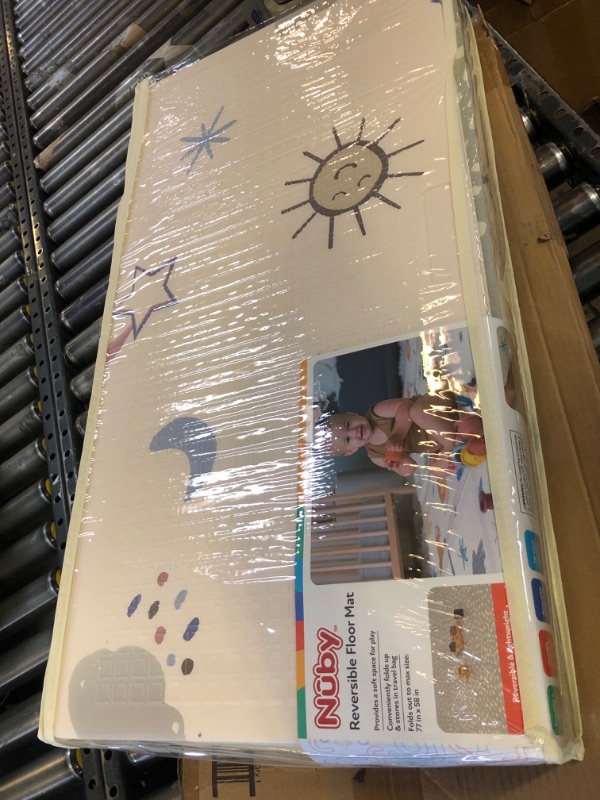 Photo 1 of Nuby Reversible Baby Floor Mat, 77" x 58" - Foldable and Lightweight Baby Play Mat for Floor - Easy Storage and Travel - Stars and Sky
