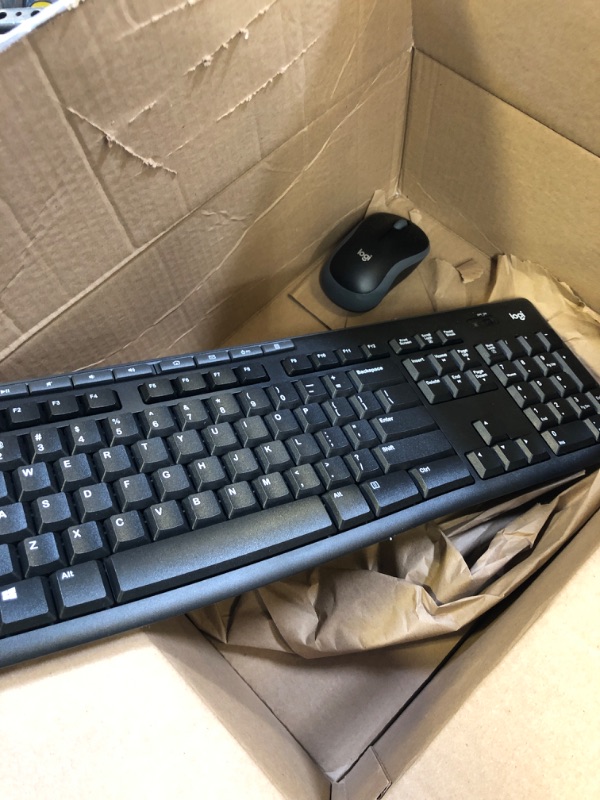 Photo 1 of Item Descriptions
Logitech MK270 Wireless Keyboard and Mouse Combo for Windows, 2.4 GHz, 8 Multimedia Keys, PC, Laptop, Wireless Keyboard Compact Mouse Combo-Black