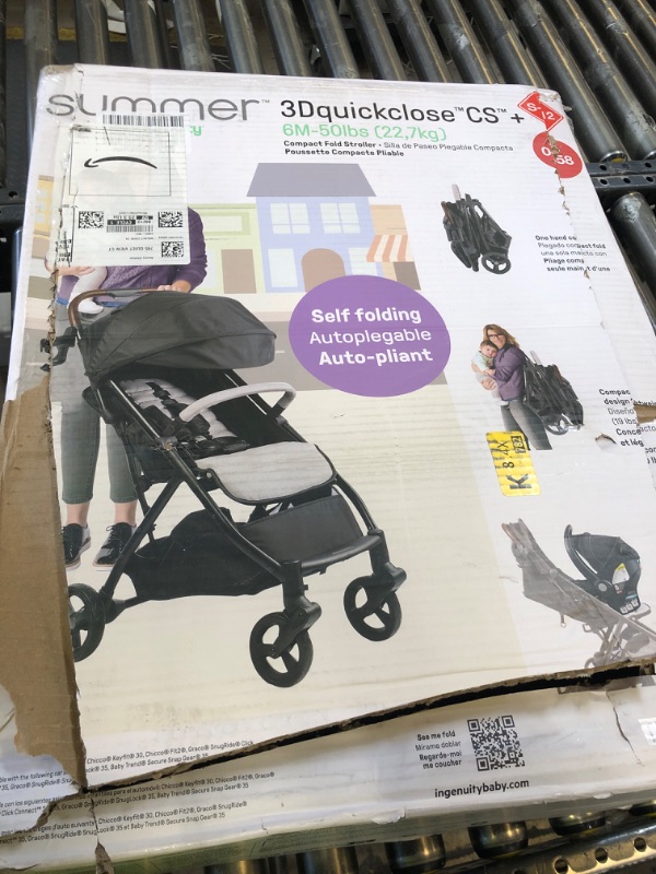 Photo 1 of Summer Infant Ingenuity 3Dquickclose CS+ Compact Fold Stroller – Lightweight Stroller with Oversized Canopy, Extra-Large Storage and Compact Fold, Gray