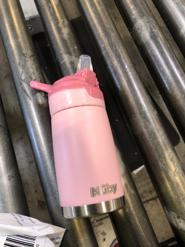 Photo 1 of Nuby Thirsty Kids No Spill Flip-It Reflex Stainless Steel Travel Cup or Water Bottle - 10 Oz - 18+ Months - Pink - Back to School Essentials
