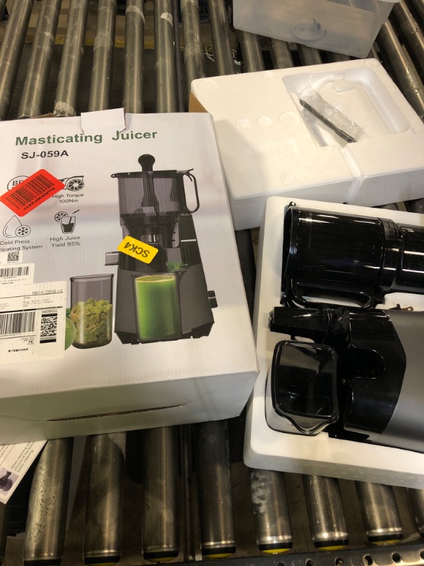 Photo 1 of Cold Press Juicer, 5.3" Wide Feed Chute Juice Extractor Machine with 400W, High Juice Yield, Slow Masticating Juicer for Whole Vegetables & Fruits, Deep Grey