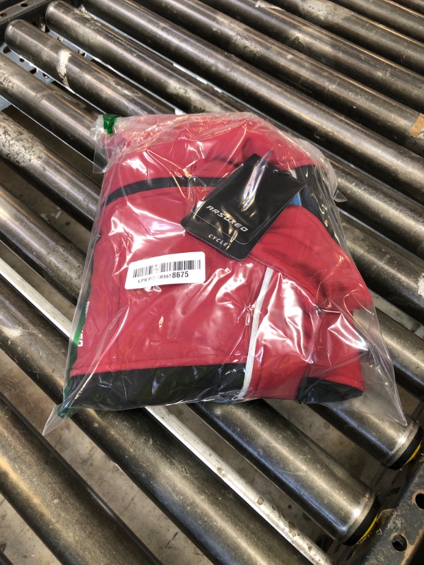 Photo 1 of ARSUXEO Winter Warm UP Thermal Softshell Cycling Jacket Windproof Waterproof Bicycle Mountain Bike Clothes 15-K Dark Red Size XXX-Large