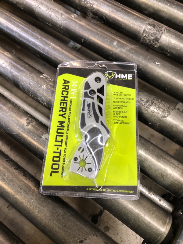 Photo 1 of HME Compact Lightweight Hunting Pocket Multi-Functional 14-in-1 Handheld Archery Multi Tool - Wrench/Broadhead Sharpener Combo