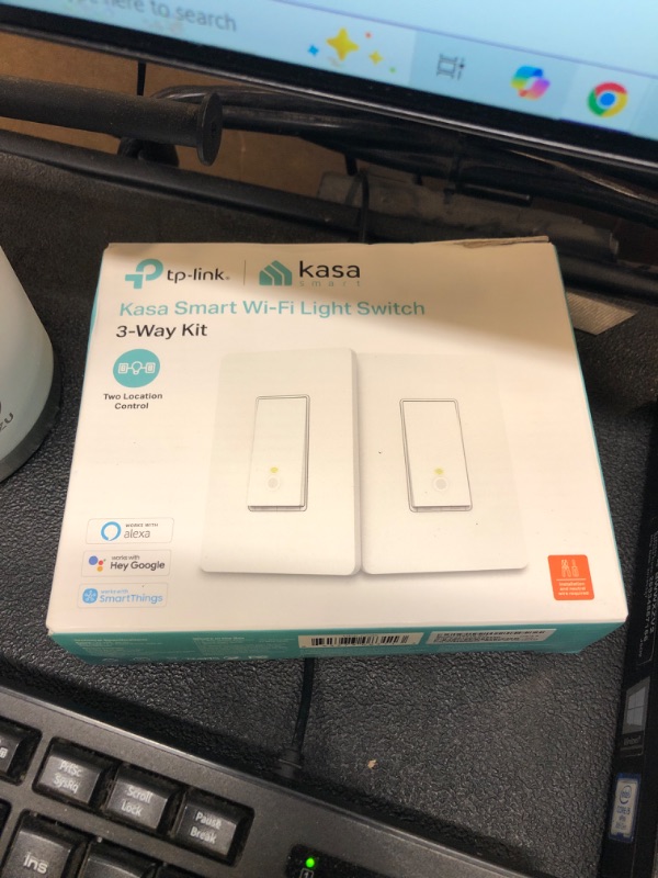Photo 1 of Kasa Smart 3 Way Switch HS210 KIT, Needs Neutral Wire, 2.4GHz Wi-Fi Light Switch works with Alexa and Google Home, UL Certified, No Hub Required, White,2 Count (Pack of 1)