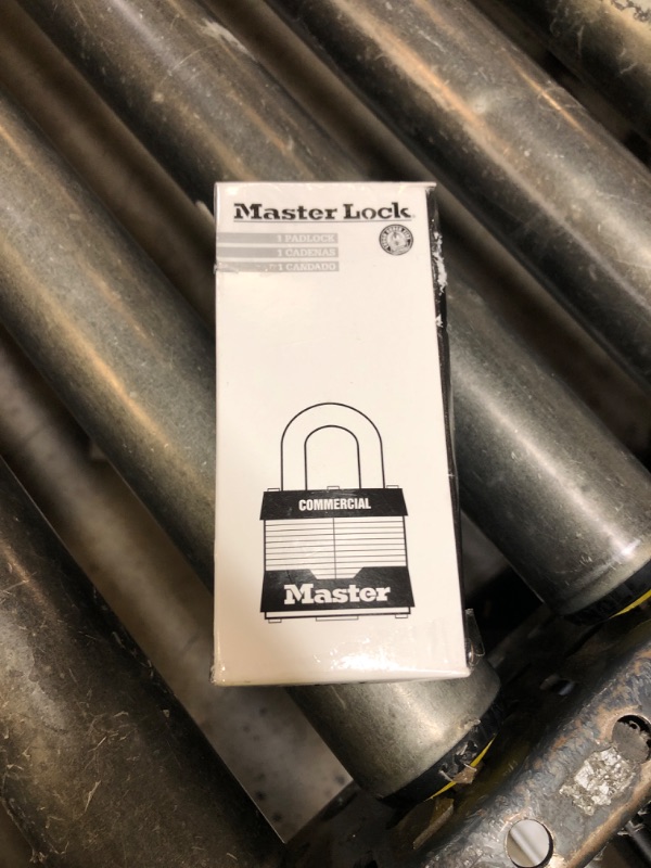 Photo 1 of Master Lock 1KALJ Outdoor Padlock with Key, 1 Pack, Silver