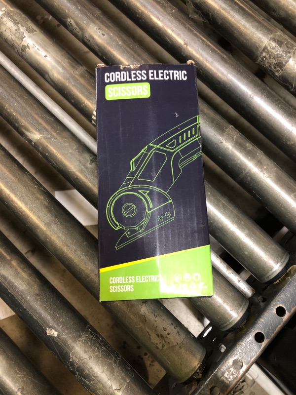 Photo 1 of Cordless Electric Scissors: 4V Rechargeable Rotary Cardboard Cutter, 3000mAh Battery, with LED Light, 2 Blades, Box Cutter for Fabric Carpet Carton Plastic Leather Cloth