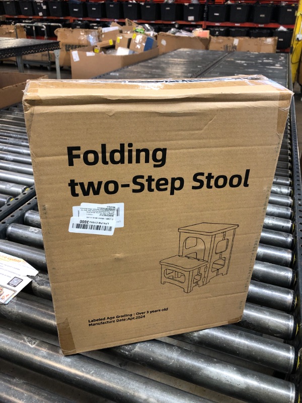 Photo 1 of Folding 2-Step Stool for Adults Kids Non-Slip Collapsible Portable Step Stool for Kitchen Home Toilet Bedroom Office Bathroom Rv,Holds 300 Lbs(Black)