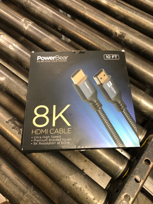 Photo 1 of PowerBear 8K HDMI 2.1 Cable 10 ft | 48Gbps High Speed 4K@120Hz Braided Cord 144Hz 8K@60Hz, eARC, Dynamic HDR 10,for Laptop, Monitor, PS5, PS4, Xbox One, Fire TV, Apple TV & More