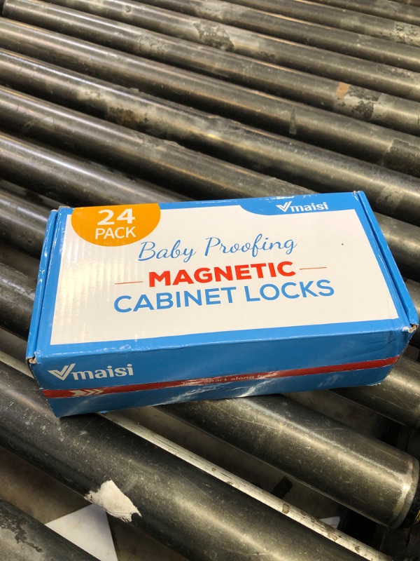 Photo 1 of Vmaisi Adhesive Magnetic Locks for Cabinets & Drawers (24 Pack and 4 Keys + Cradle)