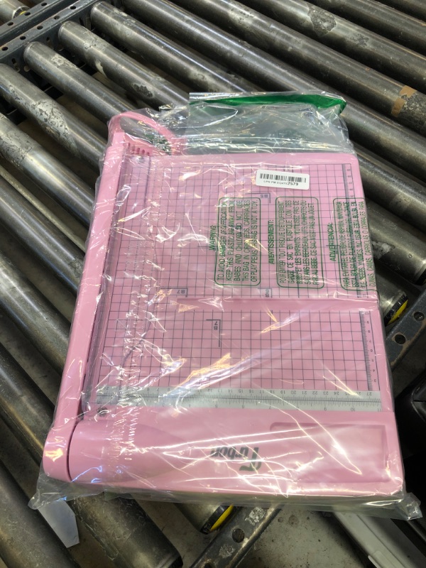 Photo 1 of Firbon 12" Guillotine Paper Cutter, Heavy Duty 30-Sheet Capacity Trimmer for Cardstock, Photos, Scrapbooking, Office, Classroom, Studio (Pink)