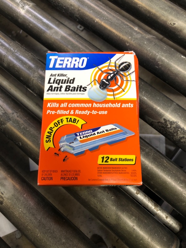 Photo 1 of TERRO Ant Killer Bait Stations T300B - Liquid Bait to Eliminate Ants - Bait System - 12 Count Stations for Effective Indoor Ant Control