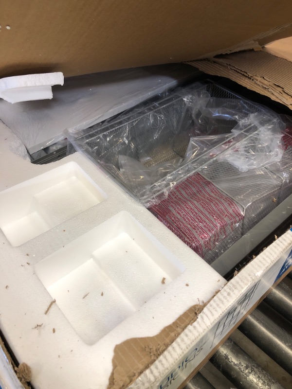 Photo 1 of Sew Ready Foldable Hobby and Cutting Grid Table - 58.75" W x 36.5" D White Arts and Crafts Table with Grid Top and Silver Storage Drawers