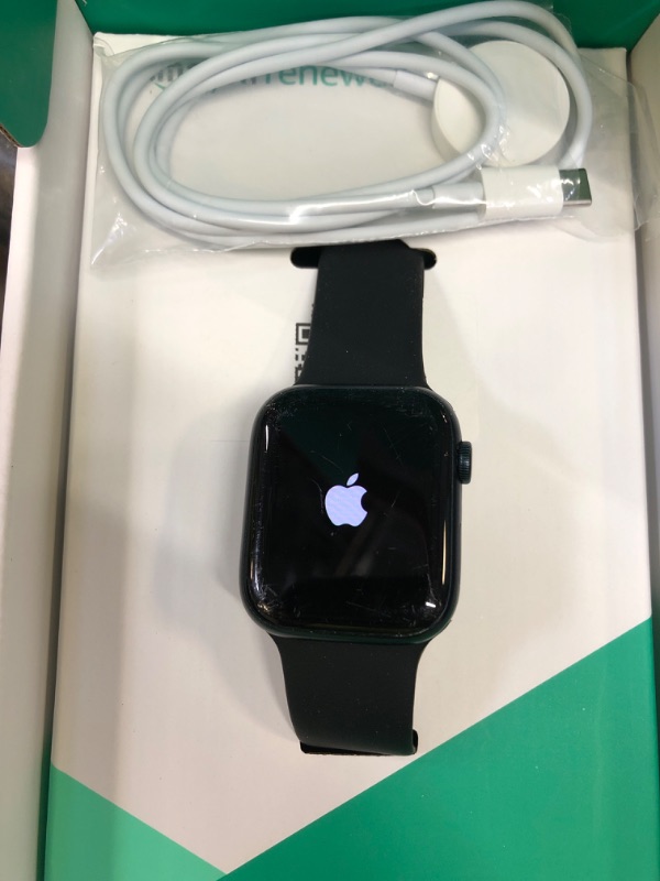 Photo 1 of Apple Watch Series 8 (GPS + Cellular, 45mm) - Midnight Aluminum Case with M/L Midnight Sport Band (Renewed Premium)