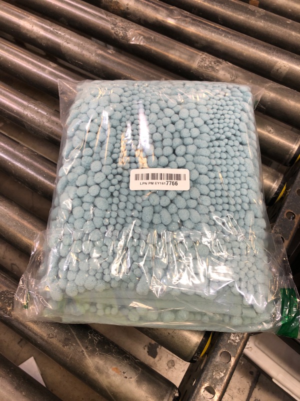 Photo 1 of Laura Ashley – Astor Chenille Bath Mat | 100% Polyester | Premium Bathroom Décor | Machine Washable | TPR Backing | Measures 17” x 24” | Aqua
