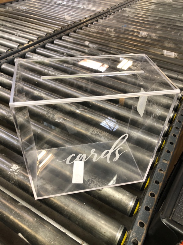 Photo 1 of Hooqict Clear Acrylic Wedding Card Box with Slot Large Blank Gift Card Boxes for Reception, Party, Wishing Well, Money Box Holder, Graduation Decorations, Baby Shower