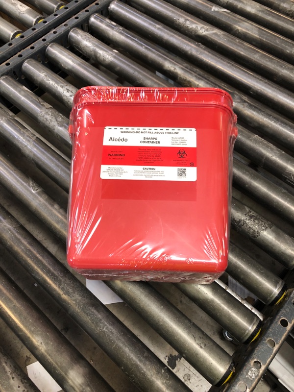Photo 1 of Alcedo Sharps Container for Home Use 2 Gallon (2-Pack) | Biohazard Needle and Syringe Disposal | Professional Medical Grade