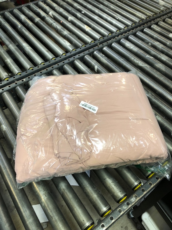 Photo 1 of WRENSONGE Queen Comforter Set - 3 Pieces Dusty Pink Comforter Prewashed Soft Lightweight for All Seasons,Fluffy Down Alternative Comforters Queen Size with 2 Pillow Shams