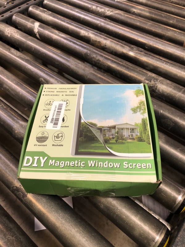 Photo 1 of HOFUDON Window Screen Adjustable Magnetic Window Screen Replacement Max 39” x 59”, DIY Fiberglass Mesh Window Screens for House Windows White Frame Grey Mesh