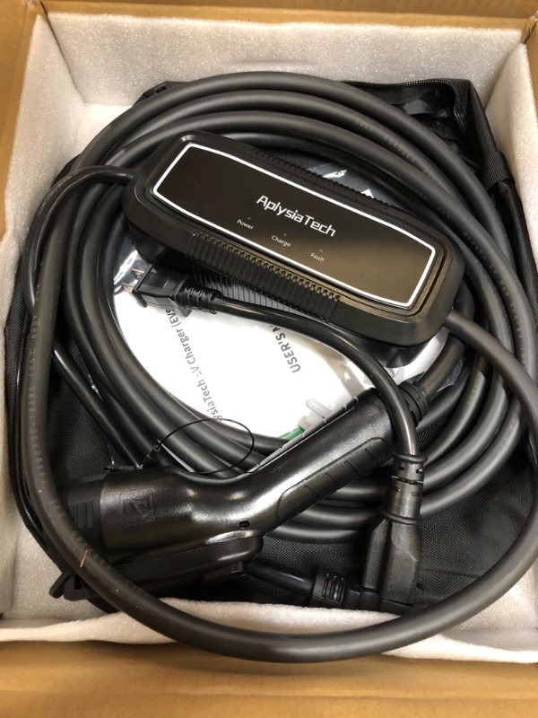 Photo 1 of AplysiaTech Level 1+2 EV Charger, 16Amp 110-240V, Portable SAE J1772 Electric Car Charger, Plug-in EV Charging Station for Home,21 Ft Level 2 Charger Cable NEMA 6-20Plug(Tesla Need Adapter)