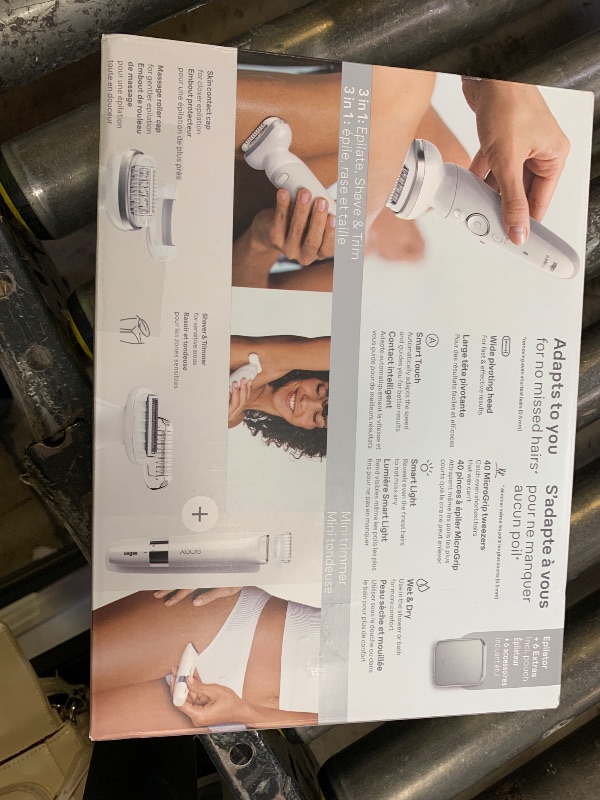 Photo 1 of Braun Silk-épil 9 Epilator, Pivoting Head, Wet and Dry, Includes Body Trimmer, Shaver Head and Trimmer Comb,SES9-441