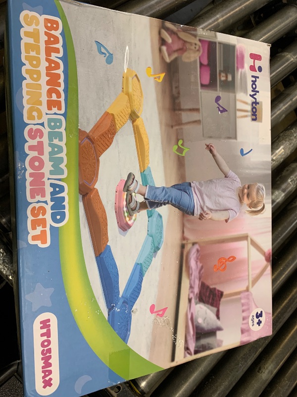 Photo 1 of Holyton Music Light Up Balance Beam and Toddler Stepping Stones 13 Pieces, Non-Slip Plastic Balance Stackable Stepping Stones for Kids, Sensory Toys for Toddlers, Indoor or Outdoor Play, Easy Storage