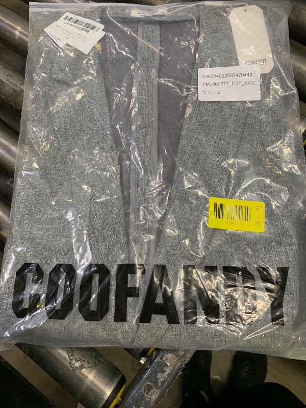 Photo 1 of COOFANDY Men Linen Sport Coat Casual Blazer Formal Sport Jacket Lightweight Slim Fit Unlined Suit Jacket Solid, XXXL Gray
