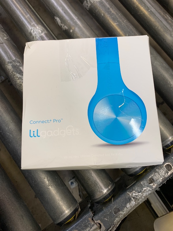 Photo 1 of LilGadgets Connect+ Pro Kids Headphones for School - Blue Over-Ear, Wired, Volume-Limiting - Kids Wired Headphones with Microphone, Passive Noise Reduction & SharePort for Shared Listening