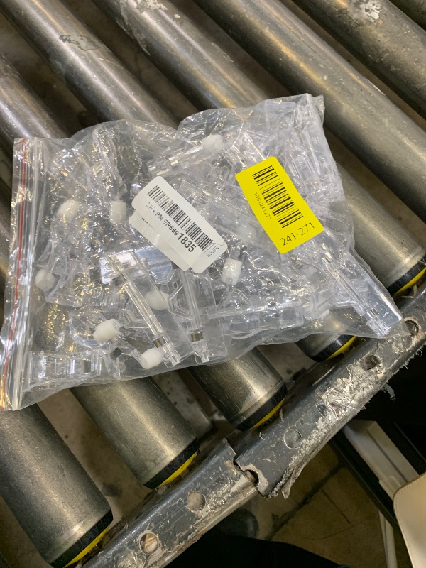 Photo 1 of Clear Sign Clips Merchandise Display 18 Pack Plastic Label Pop Clips on Sign Holder Shelf Double Sided Swivel Price Tag Clips on Clothing Rack Signs Rotatable Menu Clips for Sale Retail Display