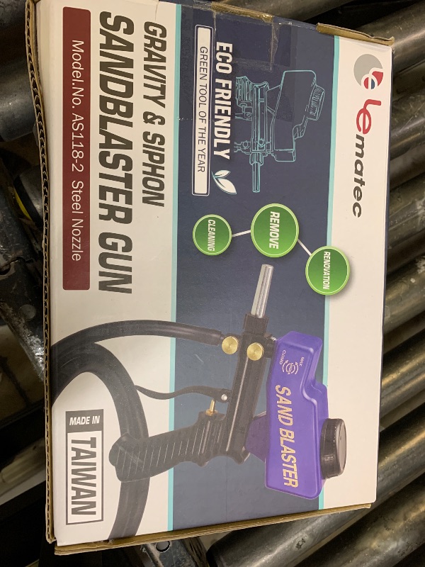 Photo 1 of LE LEMATEC Light-Duty Sandblaster Gun Kit, Requires Air Compressor (Not Included), Hobby Sand Blaster for Small Projects, Metal & Wood Surface Prep, AS118-2C