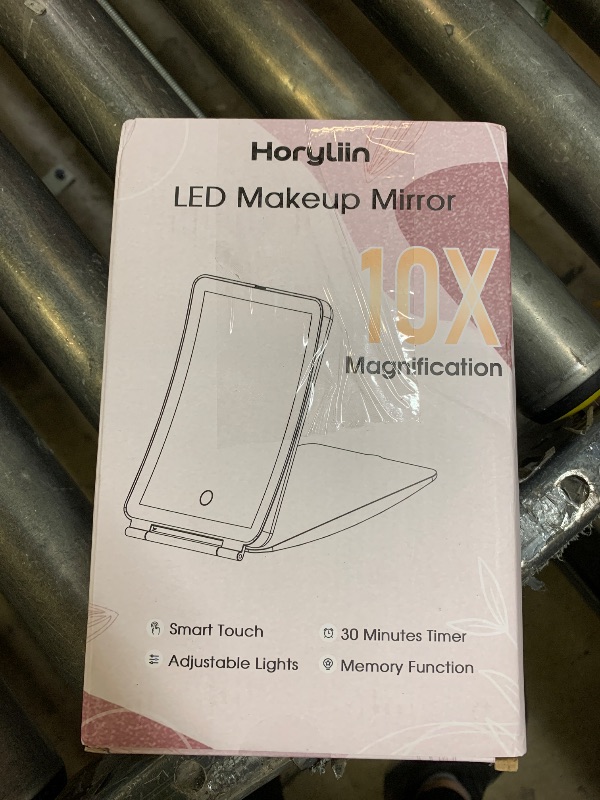 Photo 1 of 10X/1X Magnification Lighted Makeup Mirror with Lights, Rechargeable Magnifying Mirror with 80LED&2000mAh Battery, Portable Travel Vanity Mirror with 3 Colors Dimmable Lighting, Travel Essentials
