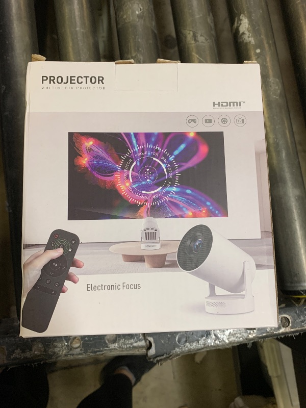 Photo 1 of ?Electric Focus?Mini Portable Projector with 4K Support, Bluetooth 5.4 WIFI6, 5watt Sound Base Speaker, 260 ANSI, Android 11, 210° Rotation , Auto Keystone Correction Video Projector HY300 PLUS