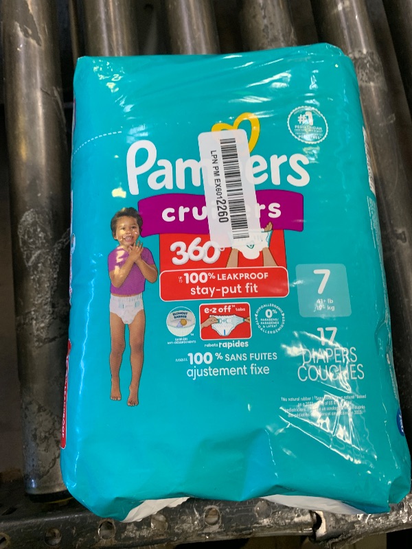 Photo 1 of Pampers Diapers - Cruisers 360 - Size 7, 17 Count, Babyproof up to 100% Leakproof Pull-On Diaper (Packaging May Vary)