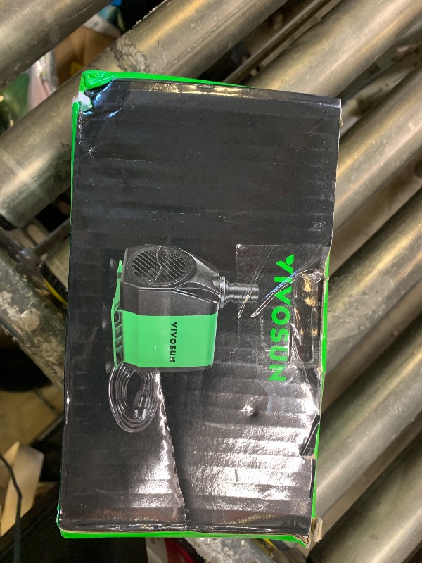 Photo 1 of VIVOSUN 800GPH Submersible Pump(3000L/H, 24W), Ultra Quiet Water Fountain Pump with 10ft. High Lift with 6.5ft. Power Cord, 3 Nozzles for Fish Tank, Pond, Aquarium, Statuary, Hydroponics Green