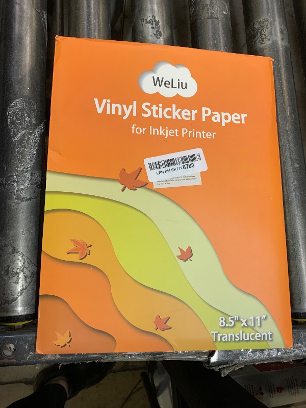 Photo 1 of Weliu Printable Vinyl Sticker Paper for Your Inkjet Printer - 8.5 x 11 Inches 30 Sheets Translucent Premium Waterproof Sticker Paper - Dries Quickly and Holds Ink Beautifully