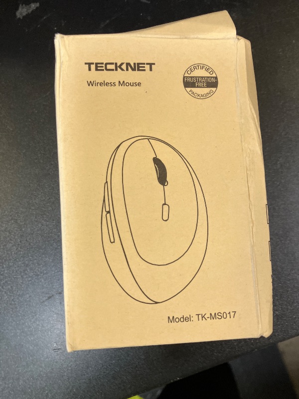 Photo 1 of TECKNET Ergonomic Mouse, Bluetooth Wireless Vertical Mouse, Rechargeable Battery, Quiet Clicks, 4800 DPI Adjustable, BT5.0/3.0 & 2.4G Connect, Easy to use, Wide Compatibility - Black