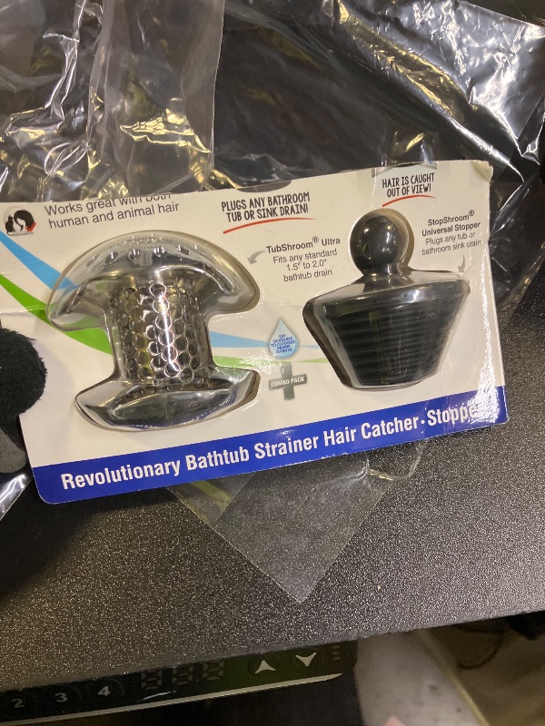 Photo 1 of TubShroom Ultra Revolutionary Bath Tub Drain Protector Hair Catcher/Strainer/Snare, Stainless Steel, Stainless Combo