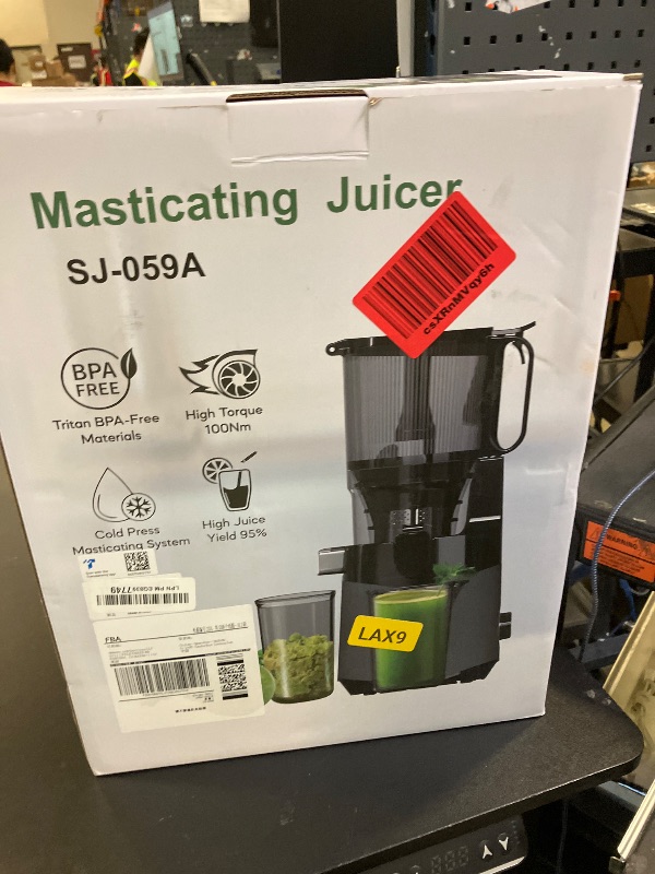 Photo 1 of Cold Press Juicer, 5.3" Wide Feed Chute Juice Extractor Machine with 400W, High Juice Yield, Slow Masticating Juicer for Whole Vegetables & Fruits, Deep Grey